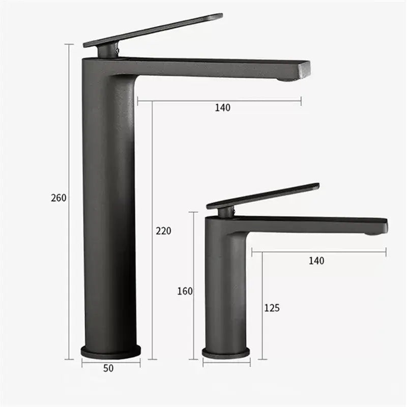 Modern gun gray basin faucet with sleek matte black rectangular spout for bathroom decorbites gun gray sink tap