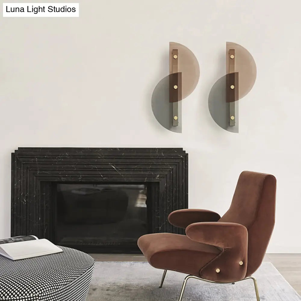 DecorBites™ DecorBites™ Modern Half Circle Glass Wall Sconce Lighting for Dining Room and Cloth Shop