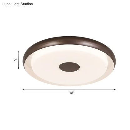 DecorBites™ DecorBites™ Modern Halo Flush Mount Light Iron LED Bedroom Flushmount Lighting in Coffee (18"/21" Width)