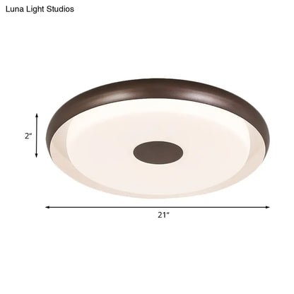 DecorBites™ DecorBites™ Modern Halo Flush Mount Light Iron LED Bedroom Flushmount Lighting in Coffee (18"/21" Width)