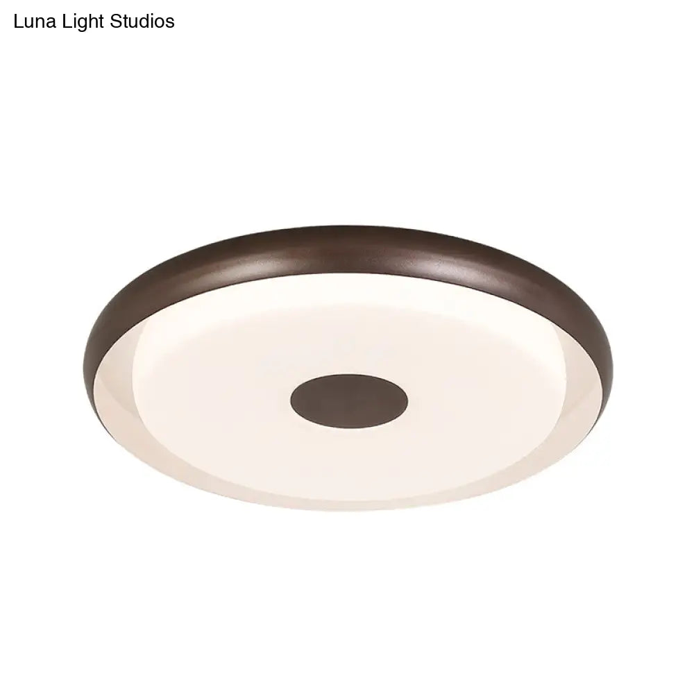 DecorBites™ DecorBites™ Modern Halo Flush Mount Light Iron LED Bedroom Flushmount Lighting in Coffee (18"/21" Width)