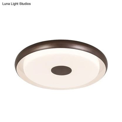DecorBites™ DecorBites™ Modern Halo Flush Mount Light Iron LED Bedroom Flushmount Lighting in Coffee (18"/21" Width)