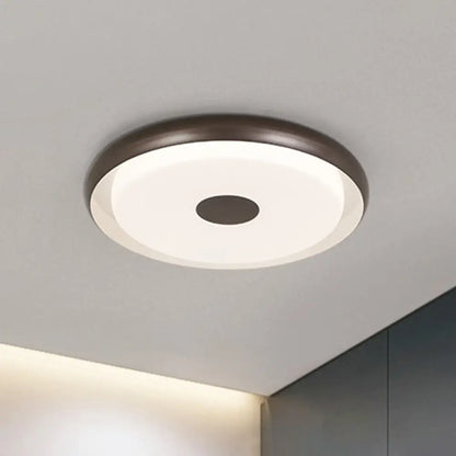 DecorBites™ DecorBites™ Modern Halo Flush Mount Light Iron LED Bedroom Flushmount Lighting in Coffee (18"/21" Width)