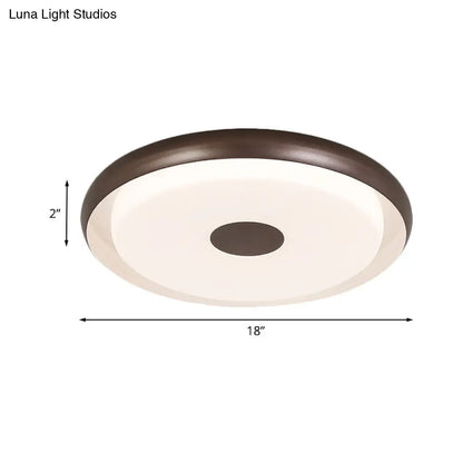 DecorBites™ DecorBites™ Modern Halo Flush Mount Light Iron LED Bedroom Flushmount Lighting in Coffee (18"/21" Width)