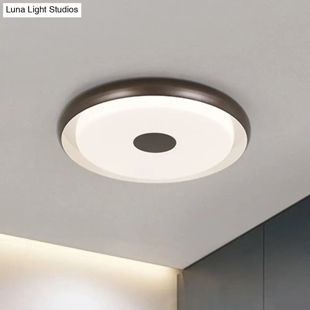 DecorBites™ DecorBites™ Modern Halo Flush Mount Light Iron LED Bedroom Flushmount Lighting in Coffee (18"/21" Width)