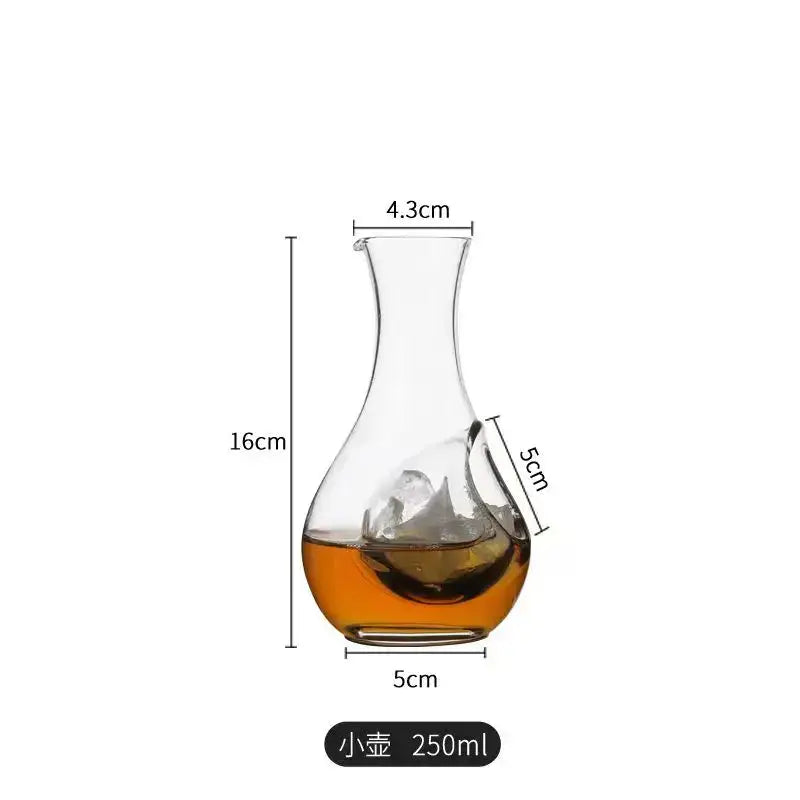 Modern hamster nest crystal glass wine decanter with curved neck and amber liquid for elegant dining room decorbites crystal glass