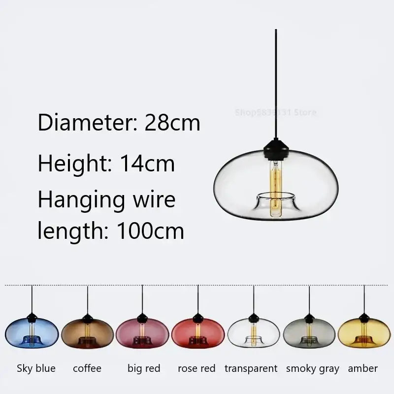 Clear glass pendant lights with black metal fixture and exposed filament bulb for decorbites colorful stained glass decor