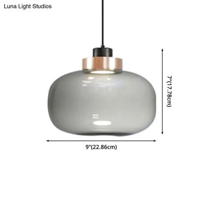 Modern Hand Blown Glass Mason Jar Pendant Light with 1 Light – Stylish Hanging Lamp