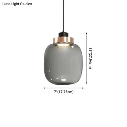 Modern Hand Blown Glass Mason Jar Pendant Light with 1 Light – Stylish Hanging Lamp