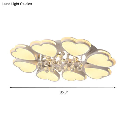 DecorBites™ DecorBites™ Modern Heart Shape Ceiling Light: Acrylic & Crystal Drop, 8-Head LED Flush Mount (Warm/White)