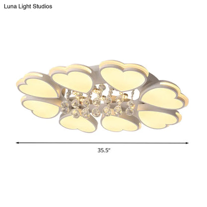 DecorBites™ DecorBites™ Modern Heart Shape Ceiling Light: Acrylic & Crystal Drop, 8-Head LED Flush Mount (Warm/White)