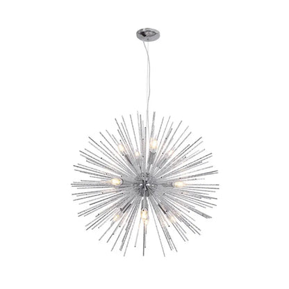 Modern Hedgehog Chandelier with Carved Metal Design for Living Room - Stylish Hanging Light Fixture