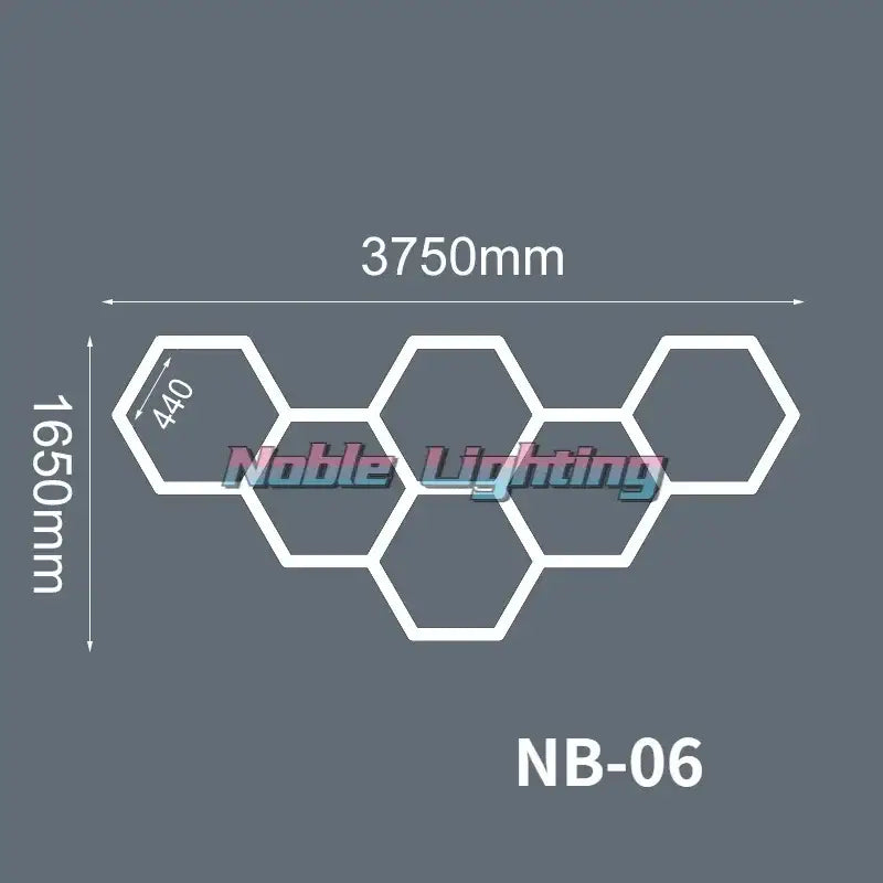 Modern white and gray hexagonal led ceiling light panel set nb-06 by noble lighting for garage decorbites hexagon led