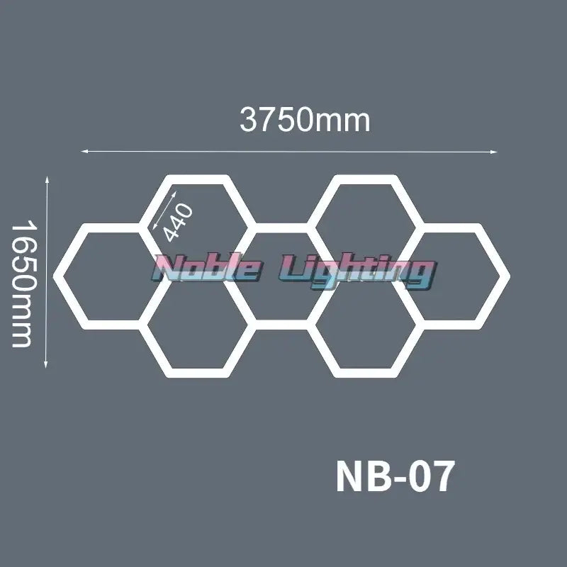 White hexagonal led ceiling light fixture nb-07 by noble lighting with modern geometric design for garage decorbites hexagon led