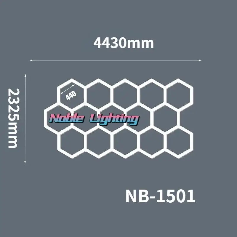 Modern hexagon led ceiling light white and gray garage fixture featuring white hexagonal grid lighting panel model nb-1501 by noble lighting decorbites hexagon led