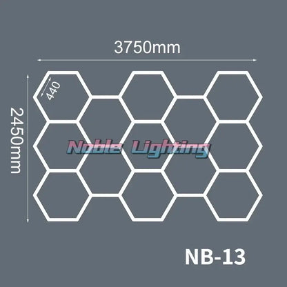 White hexagonal decorbites hexagon led ceiling panel nb-13 by noble lighting for modern gray garage led ceiling light fixture