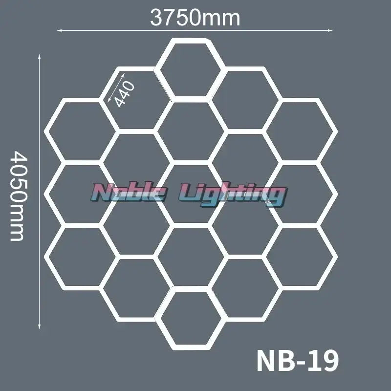 Modern white and gray hexagon led ceiling light nb-19 by noble lighting for garage decorbites hexagon led fixture