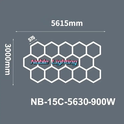 Modern hexagon led ceiling light white and gray garage fixture with noble lighting nb-15c-5630-900w decorbites hexagon led panel