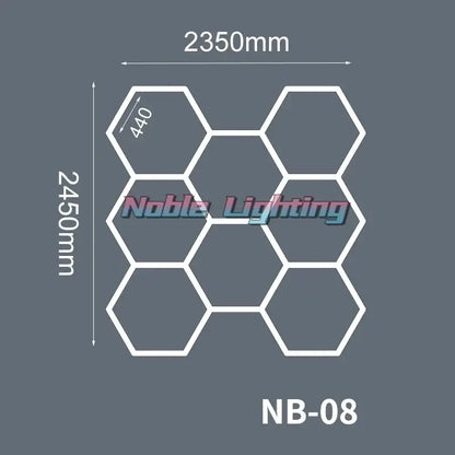 Modern hexagon led ceiling light white and gray garage fixture with noble lighting nb-08 hexagon led panel grid decorbites hexagon led