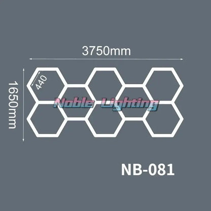 White hexagonal led light panel set model nb-081 by noble lighting for modern hexagon led ceiling garage fixture