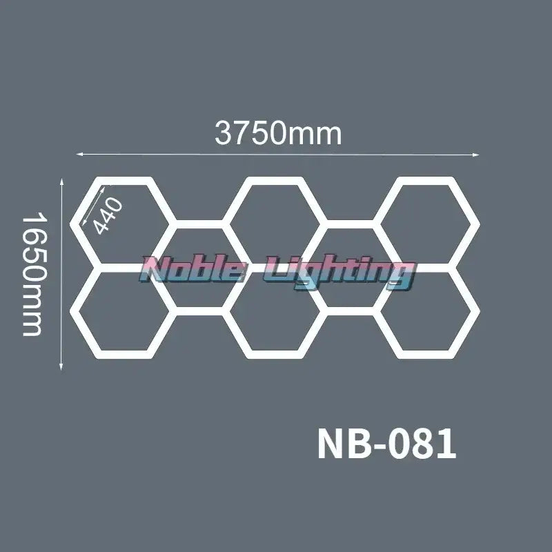 White hexagonal led light panel set model nb-081 by noble lighting for modern hexagon led ceiling garage fixture