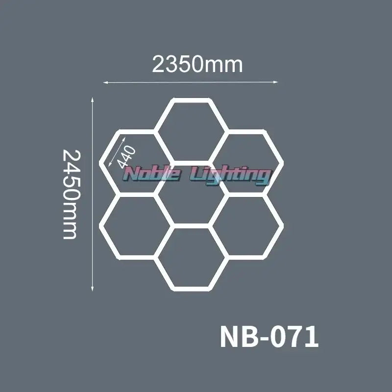 Modern white and gray decorbites hexagon led ceiling light fixture 2350mm by 2450mm with 440mm single cell model nb-071