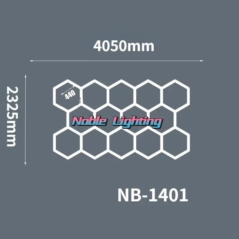 White hexagonal decorbites hexagon led ceiling light model nb-1401 by noble lighting for modern garage fixture