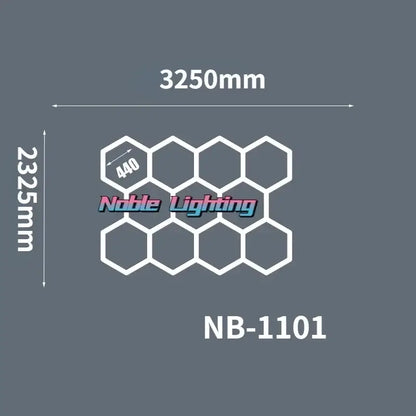 White hexagonal grid led ceiling light by noble lighting model nb-1101 for modern gray garage decorbites hexagon led fixture