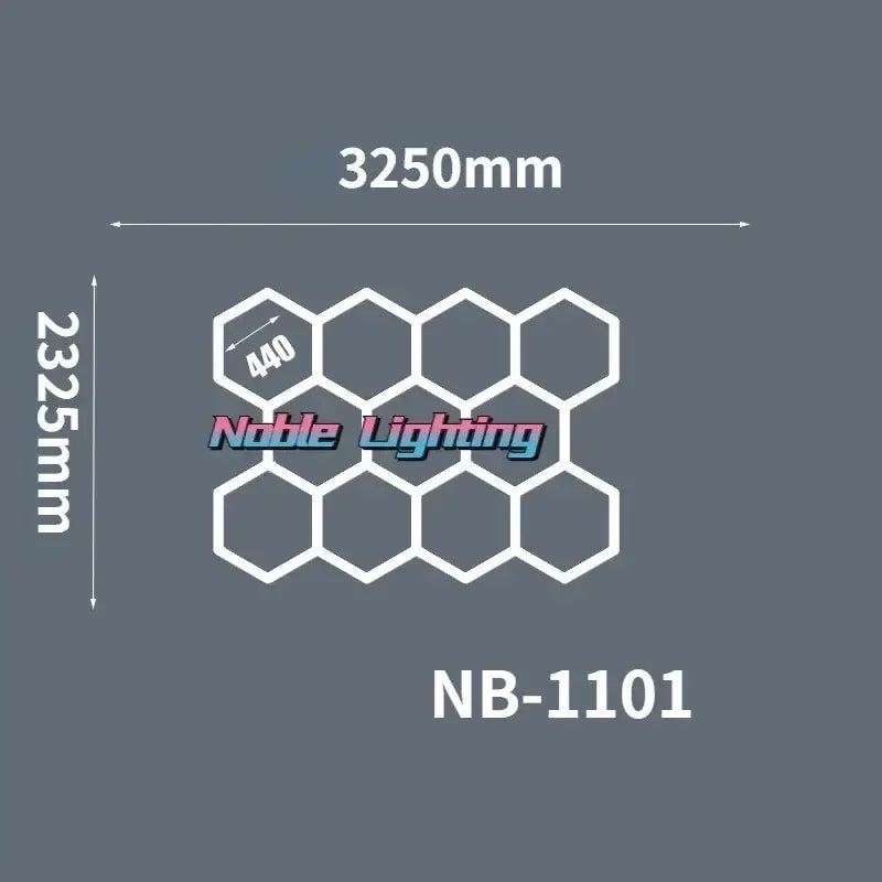 White hexagonal grid led ceiling light by noble lighting model nb-1101 for modern gray garage decorbites hexagon led fixture