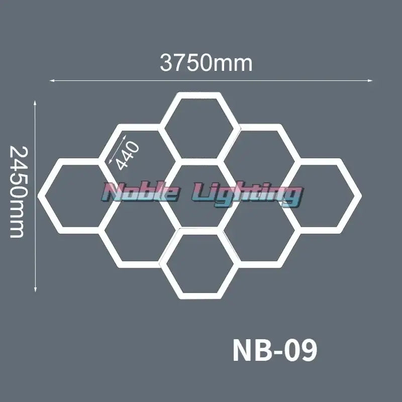 White hexagonal decorbites hexagon led ceiling wall light fixture model nb-09 with modern geometric design for garage use