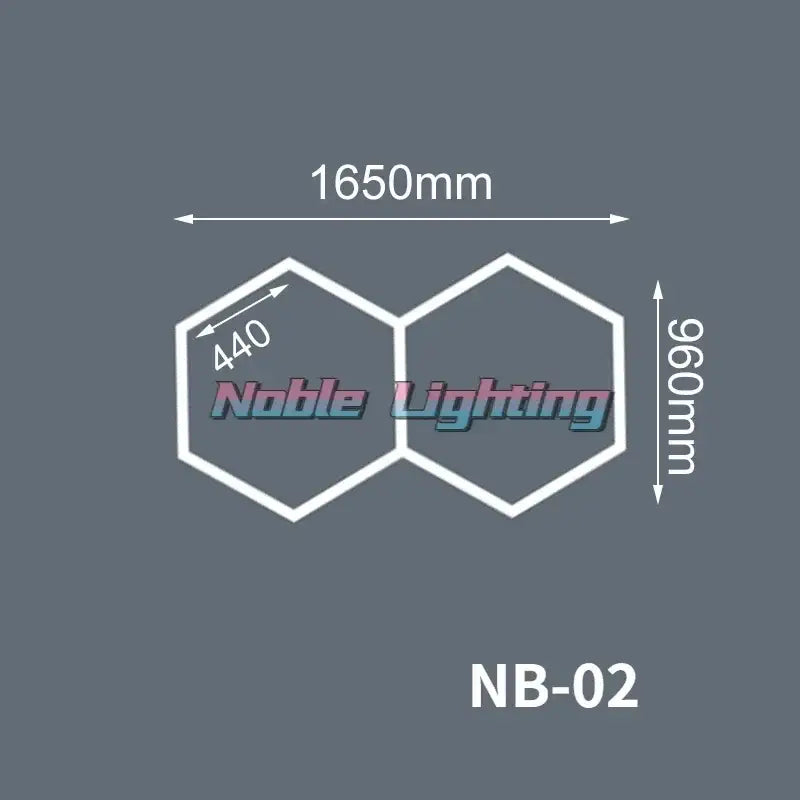 Modern hexagon led ceiling light by noble lighting nb-02 with white outlined geometric design for garage decorbites hexagon led