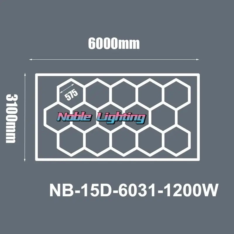 Noble lighting nb-15d-6031-1200w led panel light with hexagonal grid and white outline for modern hexagon led ceiling decorbites hexagon led