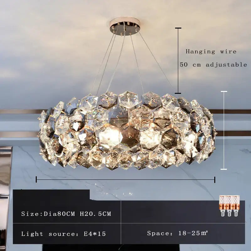 A modern honeycomb crystal wrought iron chandelier with faceted crystals for dining room decorbites crystal wrought lighting