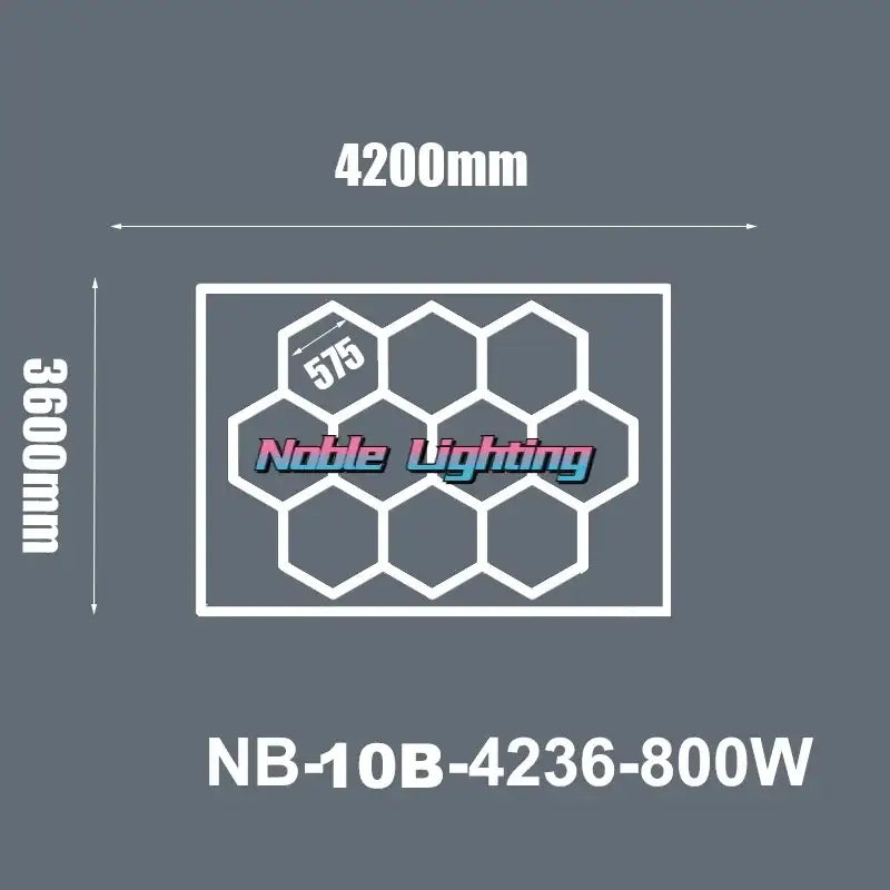 Noble lighting nb-10b-4236-800w modern honeycomb hexagon led ceiling panel light with 575mm diagonal hexagon led design