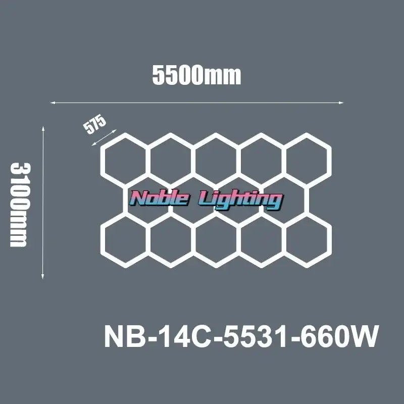 Modern white hexagon led ceiling panel with noble lighting branding model nb-14c-5531-660w for living room decorbites hexagon led