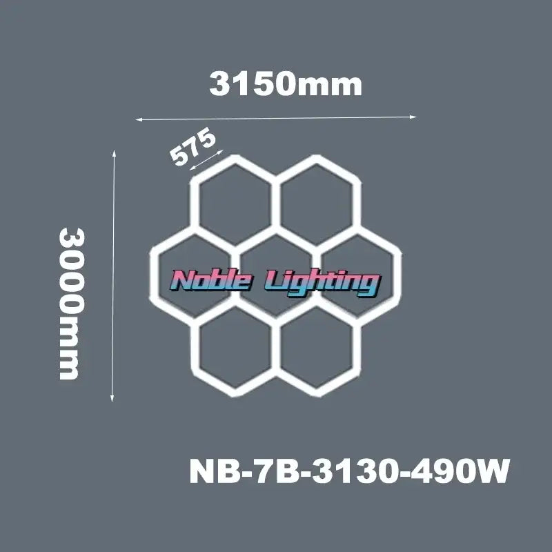 Modern honeycomb white hexagon led ceiling light fixture with geometric design and noble lighting branding for living room decorbites hexagon led