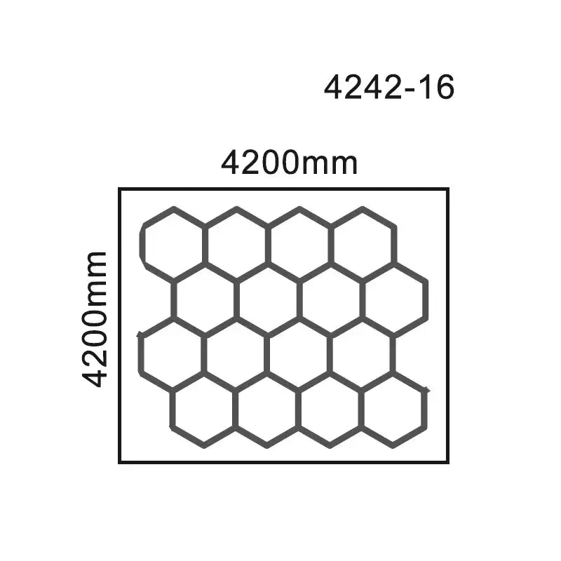 Modern honeycomb hexagon led ceiling light 4200mm x 4200mm model 4242-16 by decorbites hexagon led fixture