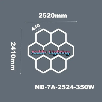 White hexagonal grid panel for noble lighting model nb-11b-3624-500w decorbites hexagon led ceiling fixture