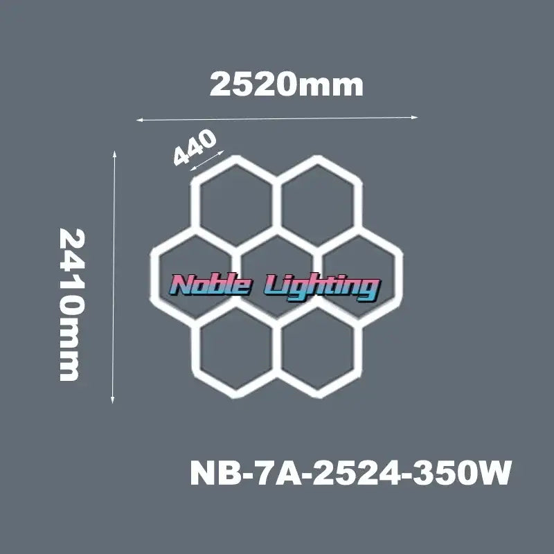 White hexagonal grid panel for noble lighting model nb-11b-3624-500w decorbites hexagon led ceiling fixture