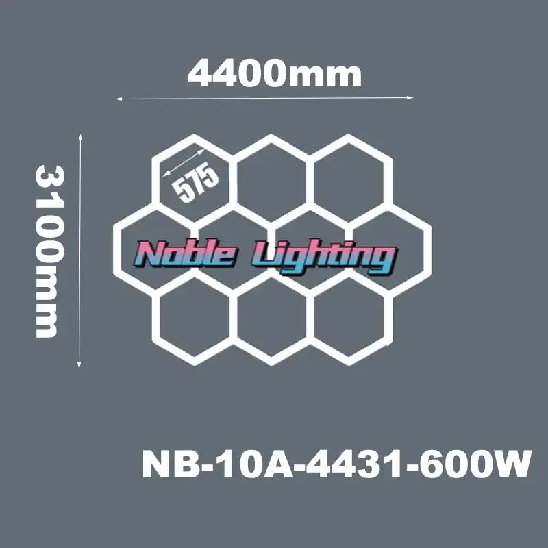 Modern white honeycomb hexagon led ceiling light with noble lighting logo model nb-10a-4431-600w decorbites hexagon led