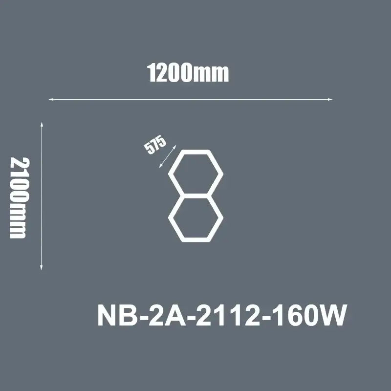 White line drawing of two stacked hexagons on gray background for modern decorbites hexagon led ceiling light fixture