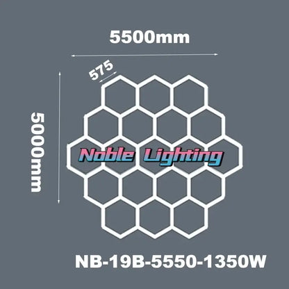 Modern white honeycomb hexagon led ceiling light with noble lighting nb-19b-5550-1350w for living room decorbites hexagon led
