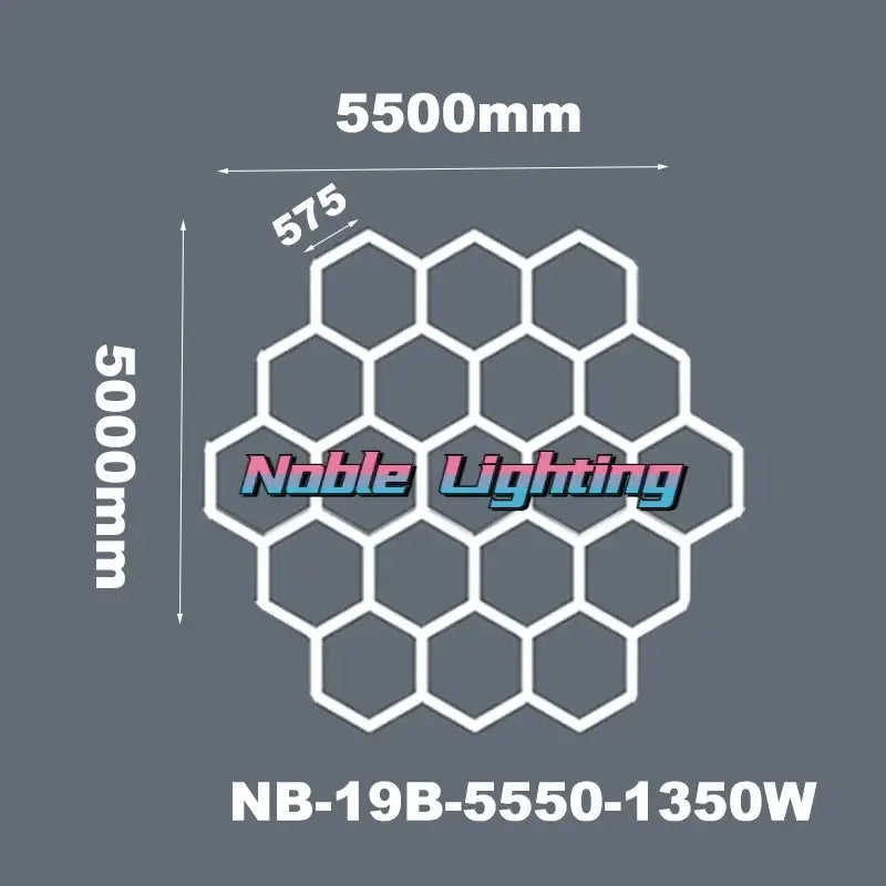 Modern white honeycomb hexagon led ceiling light with noble lighting nb-19b-5550-1350w for living room decorbites hexagon led