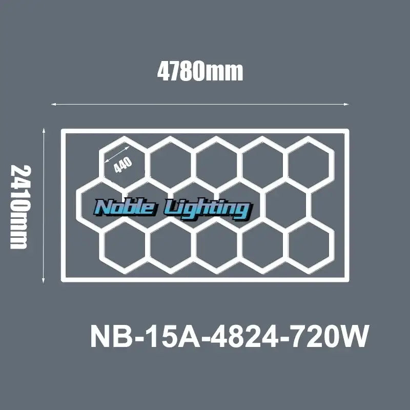 White hexagonal grid pattern noble lighting nb-15a-4824-720w modern honeycomb hexagon led ceiling fixture