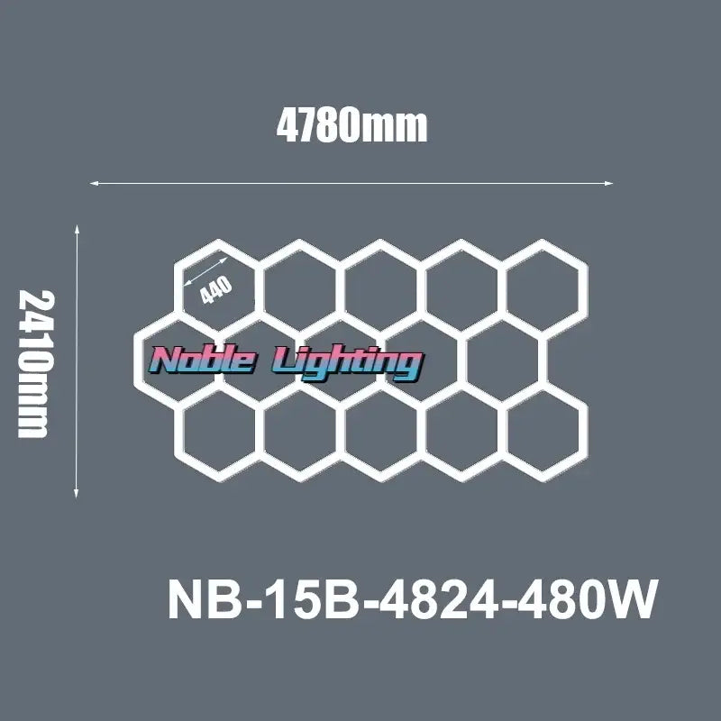White hexagonal decorbites hexagon led ceiling panel with noble lighting nb-15b-4824-480w for modern living room decor