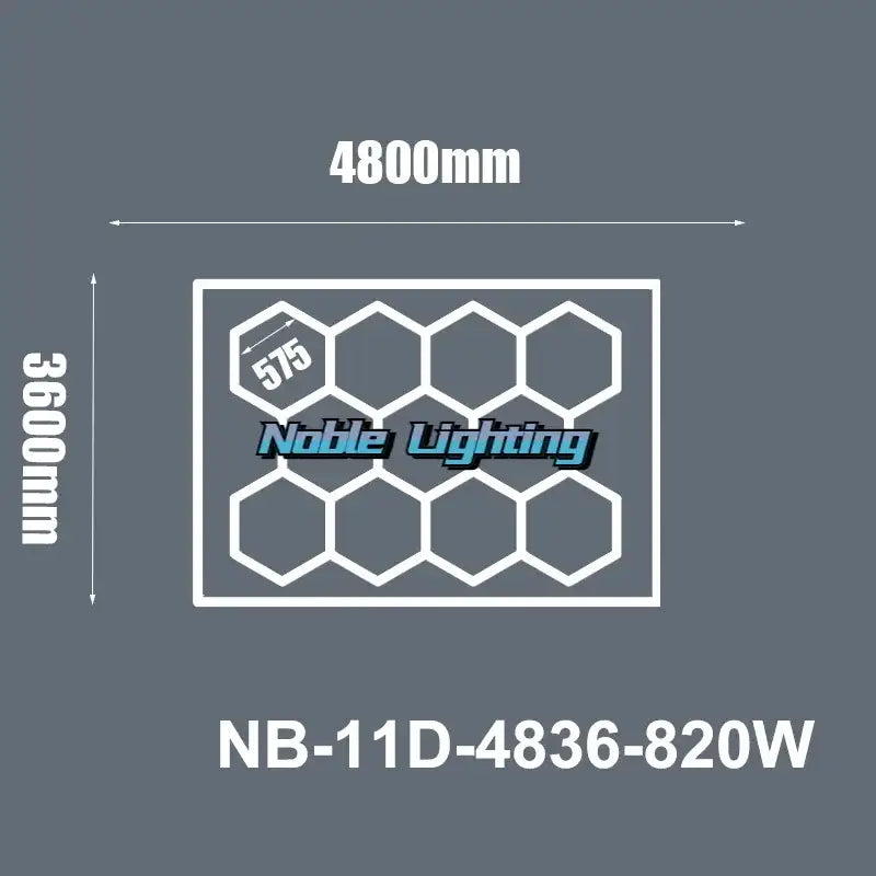 White hexagonal grid panel of noble lighting hexagon led ceiling model nb-11d-4836-820w for decorbites hexagon led fixture