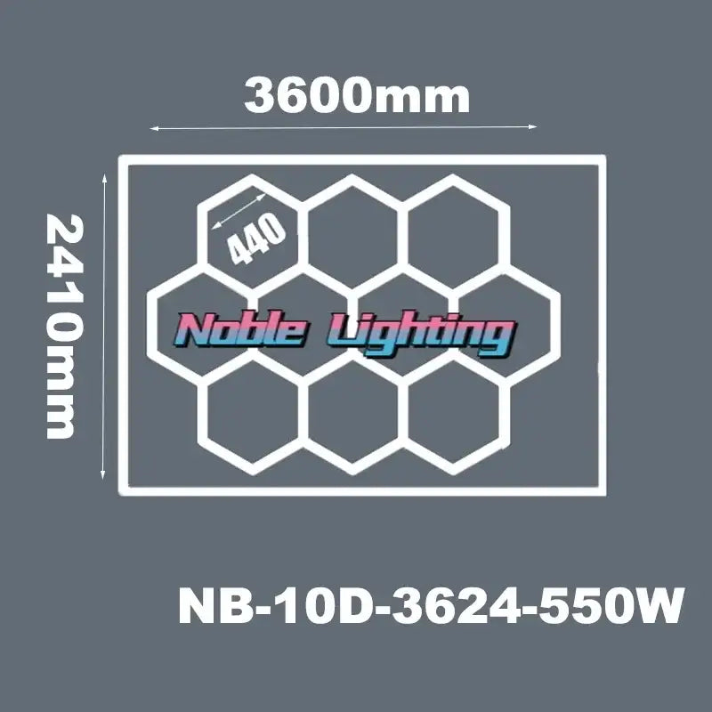 Noble lighting nb-10d-3624-550w modern honeycomb hexagon led ceiling light fixture with white outline for living room decorbites hexagon led