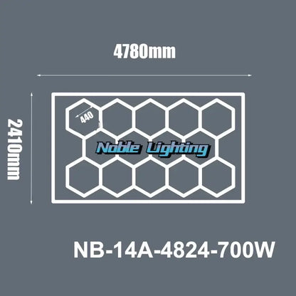 Noble lighting nb-14a-4824-700w modern honeycomb hexagon led ceiling light with white outline for living room decorbites hexagon led