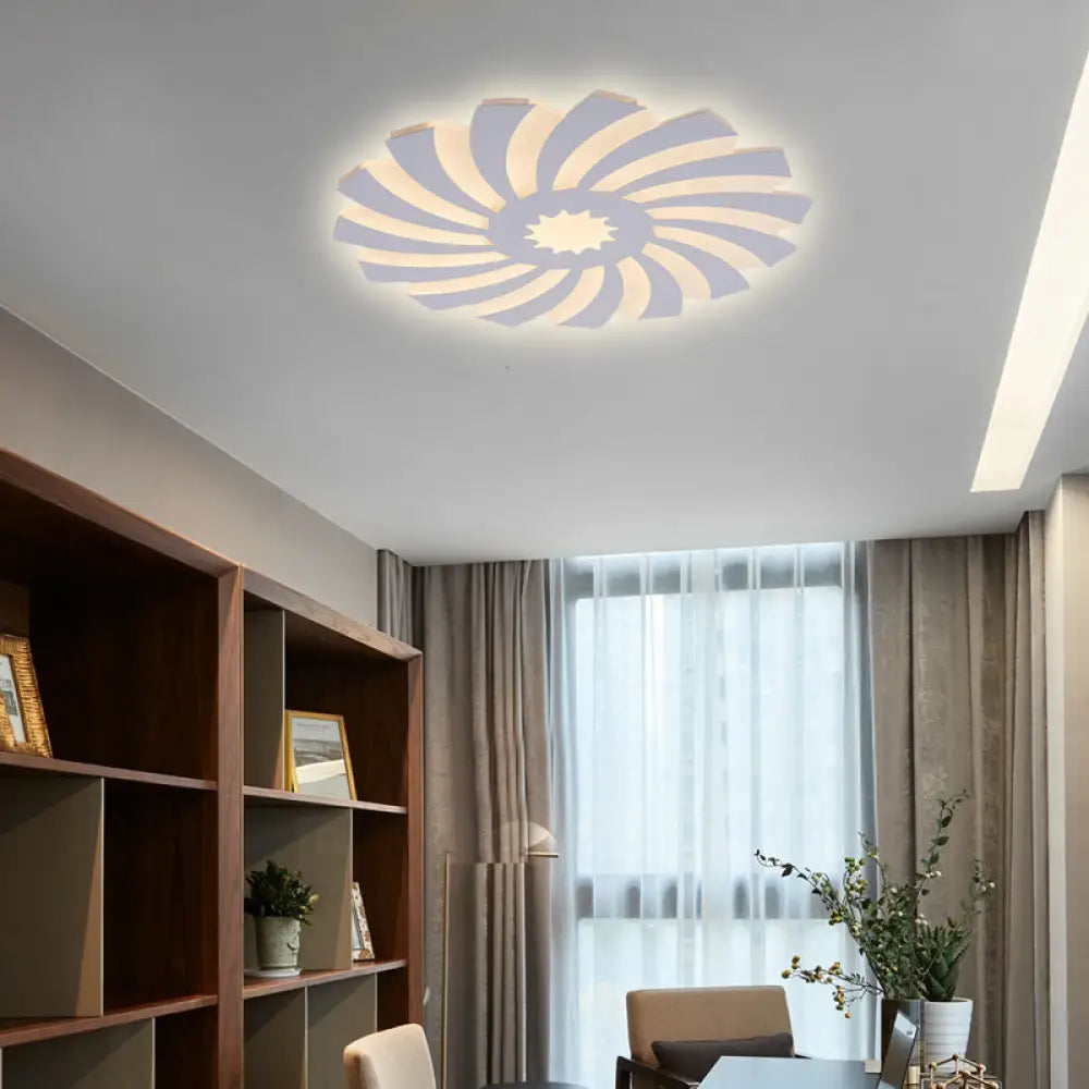 DecorBites™ DecorBites™ Modern Hotel-Style LED Flush Ceiling Light with Warm/White Lighting and Acrylic Flower Design for Bedroom
