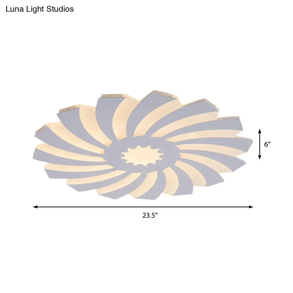 DecorBites™ DecorBites™ Modern Hotel-Style LED Flush Ceiling Light with Warm/White Lighting and Acrylic Flower Design for Bedroom